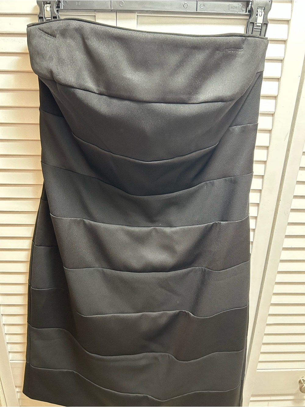 White House Black Market Strapless Black Bandage-Style Sheath Dress NWT Size 14